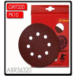 150mm - 320 Grit Sanding Disc - Velcro - 10pk | Torkcraft