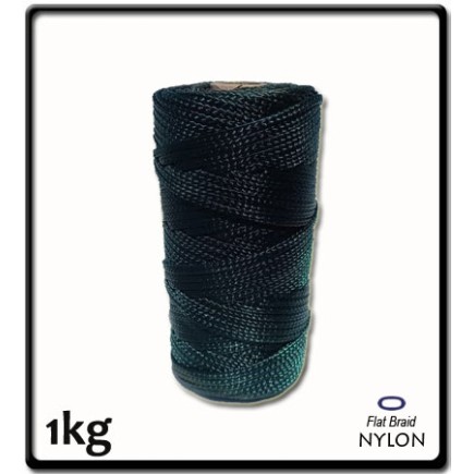 2mm - Nylon Flat Braid - Green | Marine Ropes 