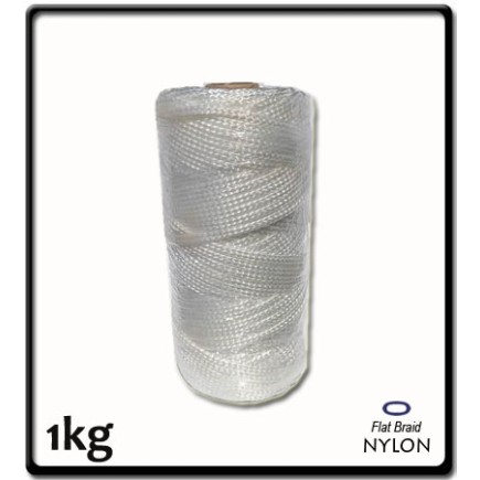 2mm - Nylon Flat Braid - White| Marine Ropes 