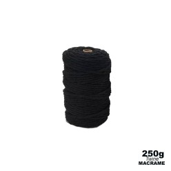 3mm - Macramé Cotton - Black| 250g