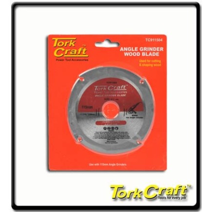 115mm x 22.23mm x 4T - Blade for Wood on Angle Grinder | Torkcraft 