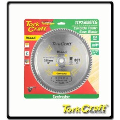 250 x 80T - Contractor Blade - TCG Neg Circular Saw - TCT | Torkcraft 