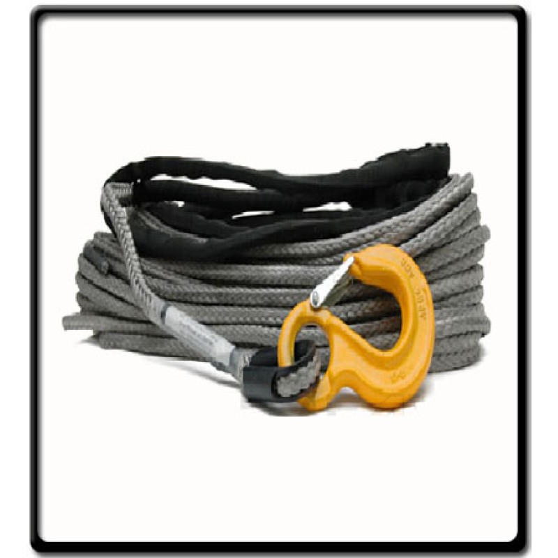 10mm Super 12 HMPE Winch Rope With Hook - Synthetic Winch Rope