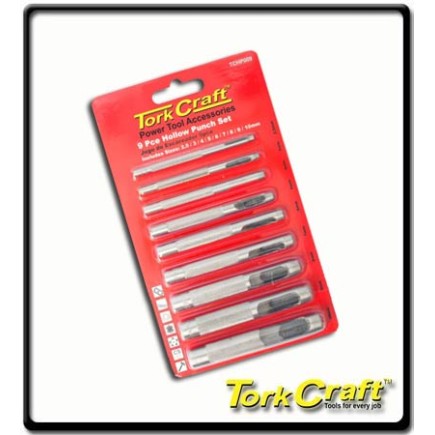 2.5mm - 10mm Hollow Punch Set - 9PC| Torkcraft 