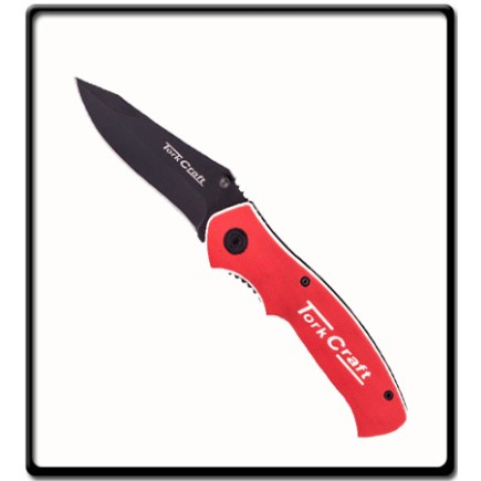 Foldable Knife - Utility RED - G10 Material Handle & Belt Clip | Tork Craft