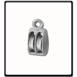 38mm Awning Pulley | Double Cast Sheave Fixed Eye