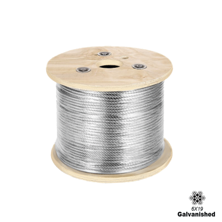 10mm - FC Galvanished Cable - 6x19, Dry , RHOL | SOLD PER METER