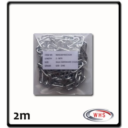 5mm - Hardware Chain - G30 Zinc | 2m - Prepack