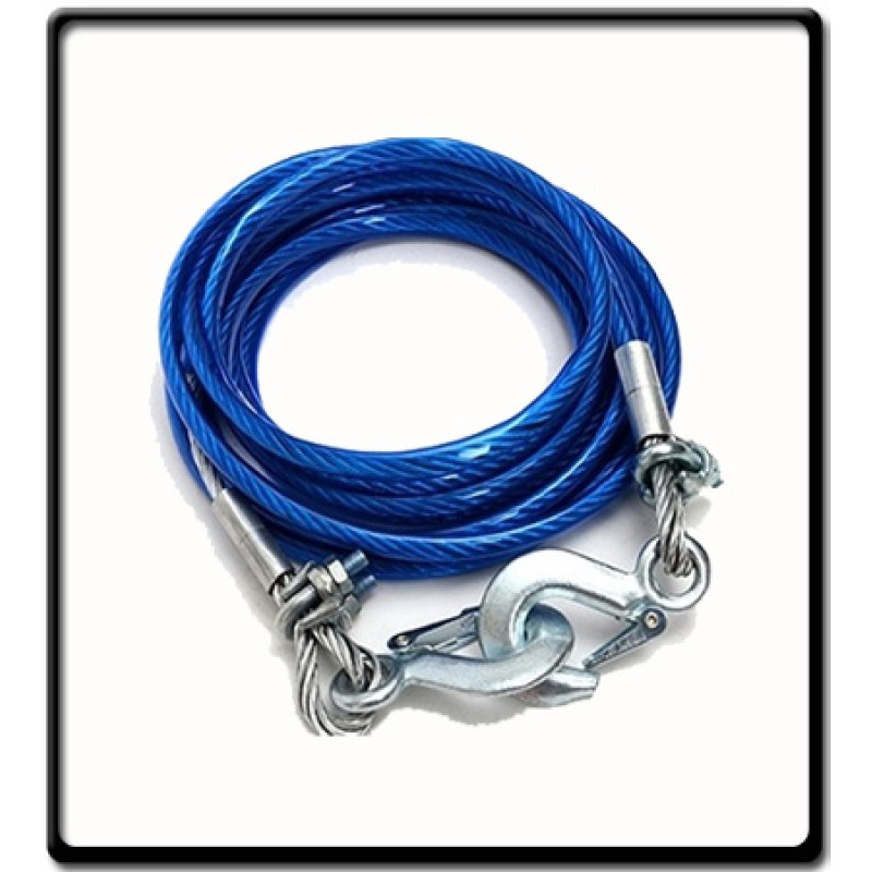4m Coated Steel Tow-Rope with Hooks