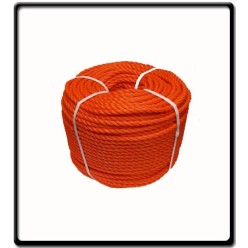 8mm Polyethelene 3-Strand Rope | Orange | SOLD PER METER