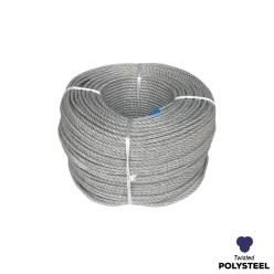 6mm - Polysteel Rope - 3-Strand Construction - Synthetic tensile | SOLD PER METER