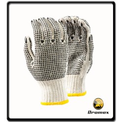 10g - PVC Dotted  - Cotton Gloves - Knitted Wrist | Livingstone