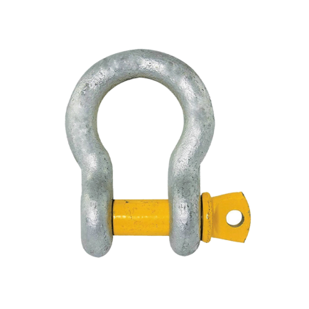 25 Ton | 44mm - Bow Shackle - Screw Pin Type, Grade S - Yellow Pin | Galvanised
