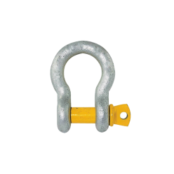 0.75 Ton | Bow Shackle - Screw Pin Type, Grade S - Yellow Pin | Galvanished