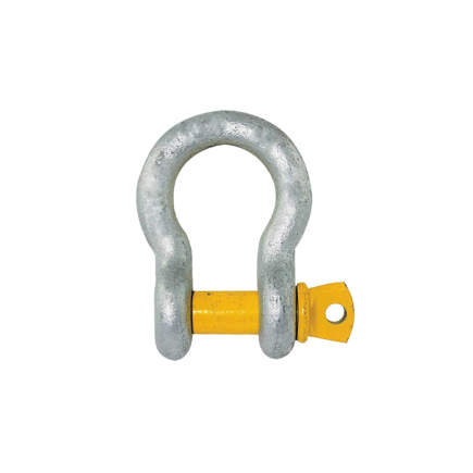 1 Ton | 10mm - Bow Shackle | Screw Pin Type, Grade S - Yellow Pin | Galvanised