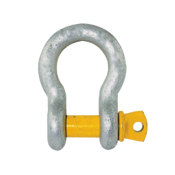 55 Ton | 64mm - Bow Shackle - Screw Pin Type, Grade S - Yellow Pin | Galvanised