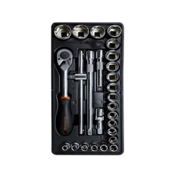 26Pc - Socket wrench set with ½ inch drive | Fixman