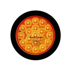 4" - 19 Square Amber LED With Amber Lens - Rubber Gasket | Trucklamps