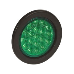 4" - 19 Square Green LED With Green Lens - Rubber Gasket | Trucklamps