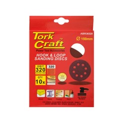 150mm - 320 Grit Sanding Disc - Velcro - 10pk | Torkcraft