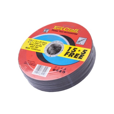 115 x 1.0 x 22.2mm - Steel Cutting Disc  - 15 + 1 Free | Combo 100