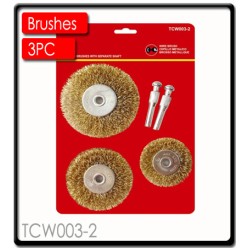 3PC WIRE BRUSH SET WITH SEPARATE SHAFT