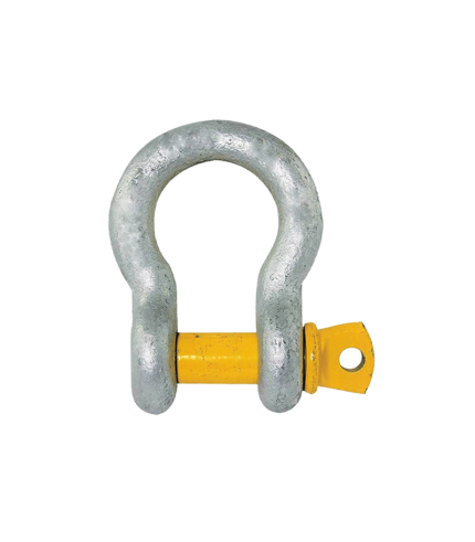 12 Ton | 32mm - Bow Shackle - Screw Pin Type, Grade S - Yellow Pin | Galvanised