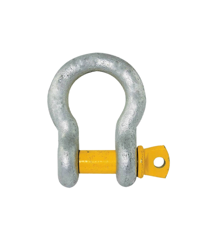 13.5 Ton | 35mm - Bow Shackle - Screw Pin Type, Grade S - Yellow Pin | Galvanised