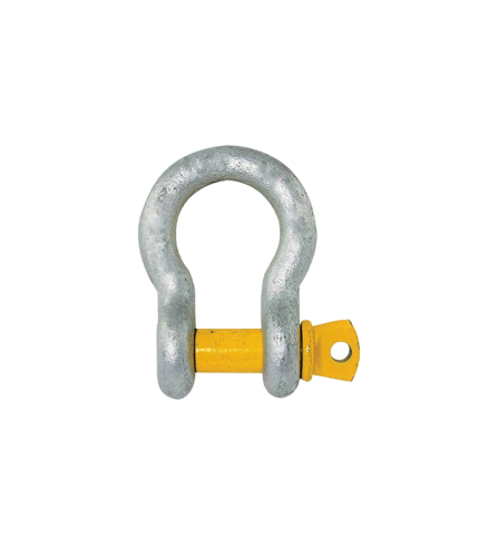 0.5 Ton | Bow Shackle - Screw Pin Type, Grade S - Yellow Pin | Galvanised