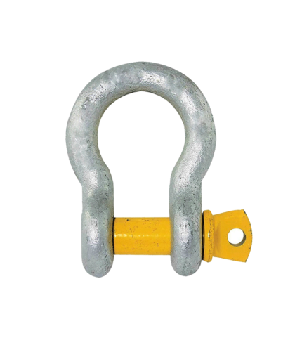 35 Ton | 50mm - Bow Shackle - Screw Pin Type, Grade S - Yellow Pin | Galvanised