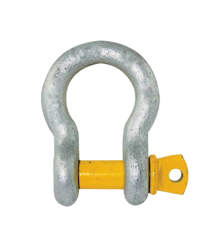 8.5 Ton | 25mm - Bow Shackle - Screw Pin Type, Grade S - Yellow Pin | Galvanised